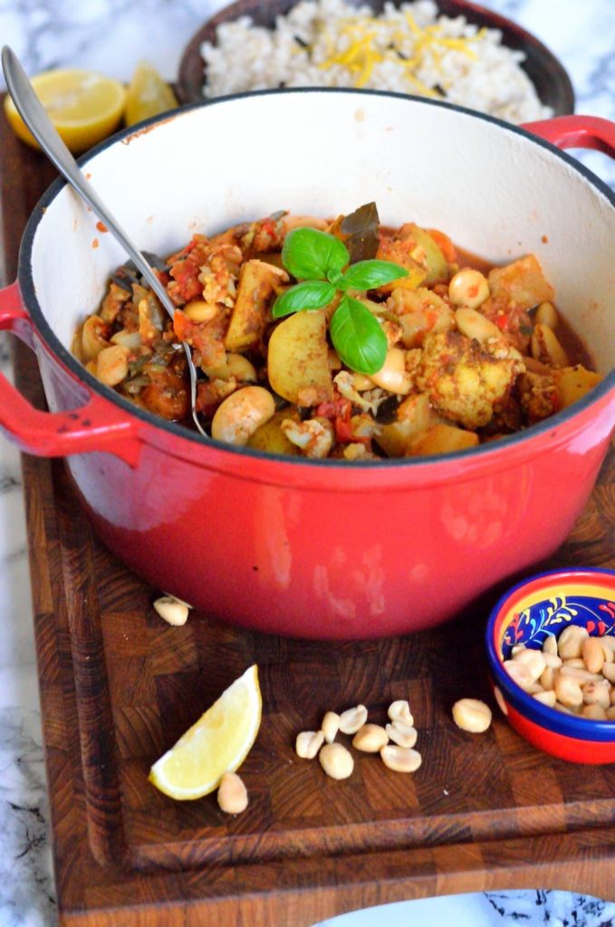 Vegansk curry med ananas og blomkål