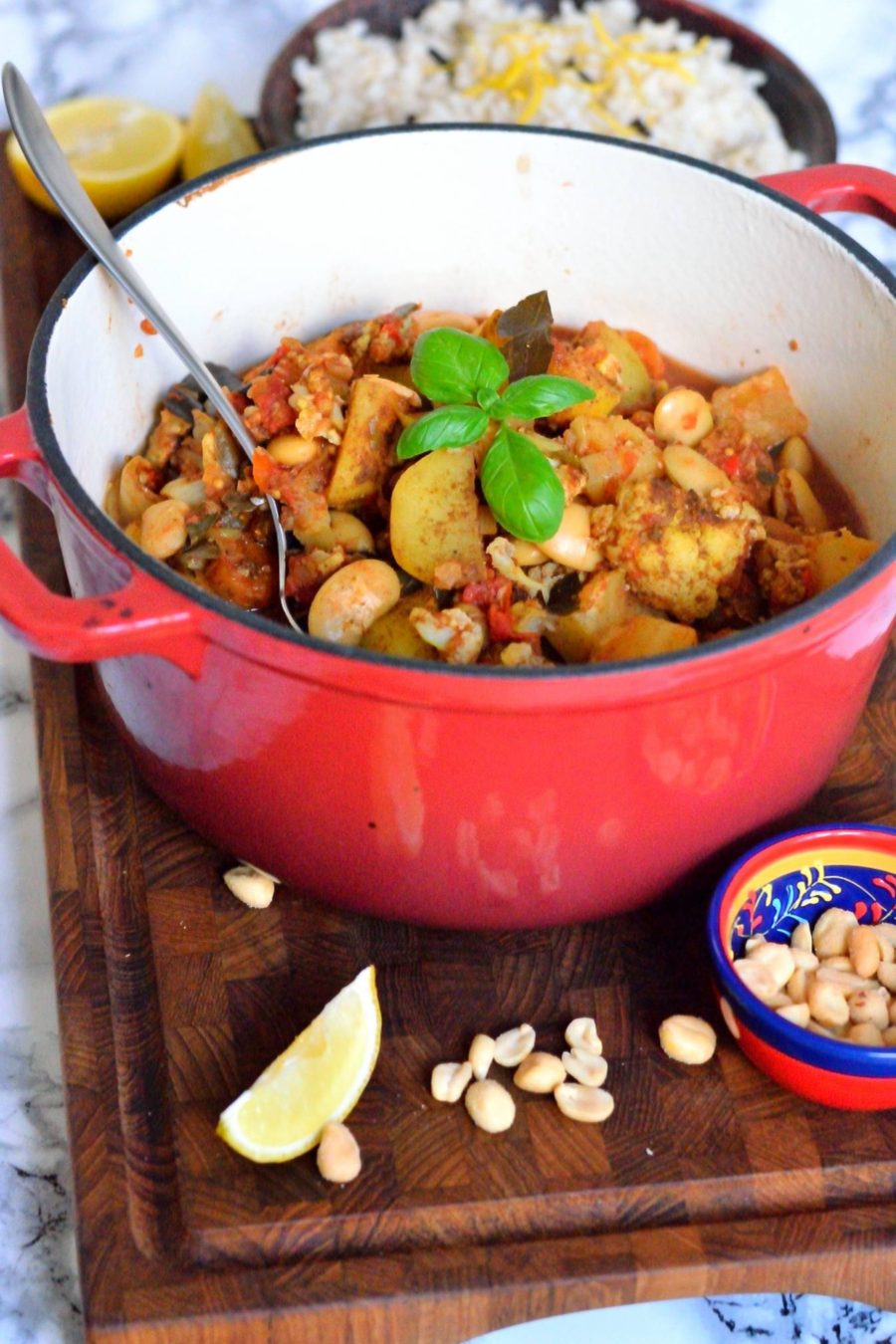 Vegansk curry med ananas og blomkål