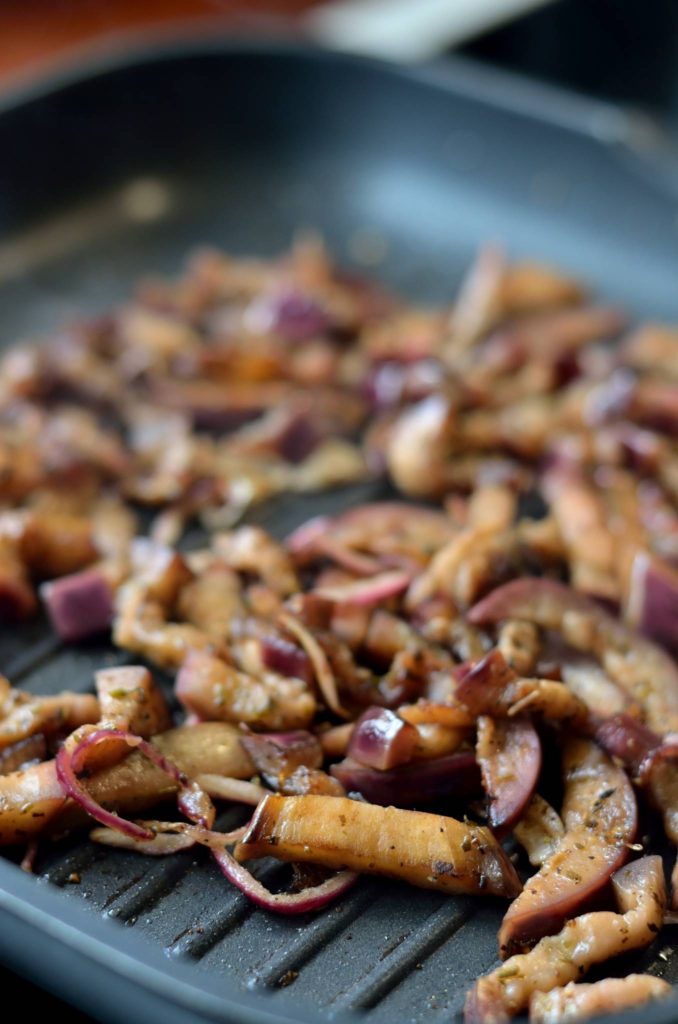 Karameliseret auberginefyld til gyros