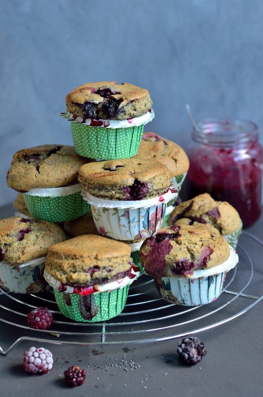 Opskrift på veganske brombærmuffins med citron og birkes