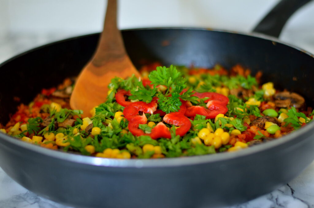 Opskrift på vegansk grøntsagspaella